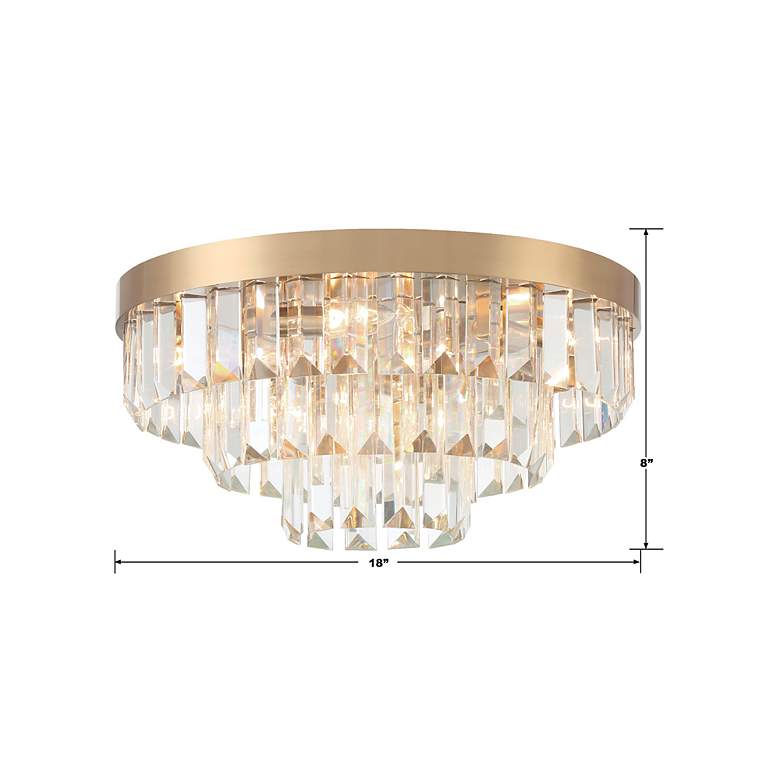 Image 7 Crystorama Hayes 18" Wide Aged Brass Crystal 8-Light Ceiling Light more views