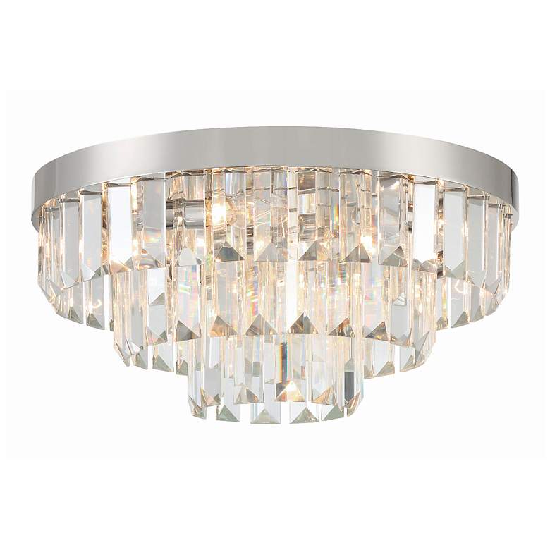 Image 2 Crystorama Hayes 18" Wide Polished Nickel Crystal Ceiling Light