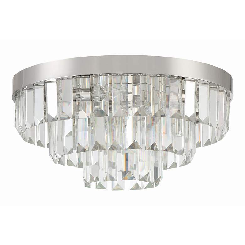 Image 3 Crystorama Hayes 18" Wide Polished Nickel Crystal Ceiling Light more views