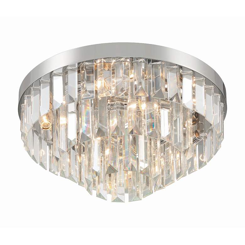 Image 5 Crystorama Hayes 18" Wide Polished Nickel Crystal Ceiling Light more views
