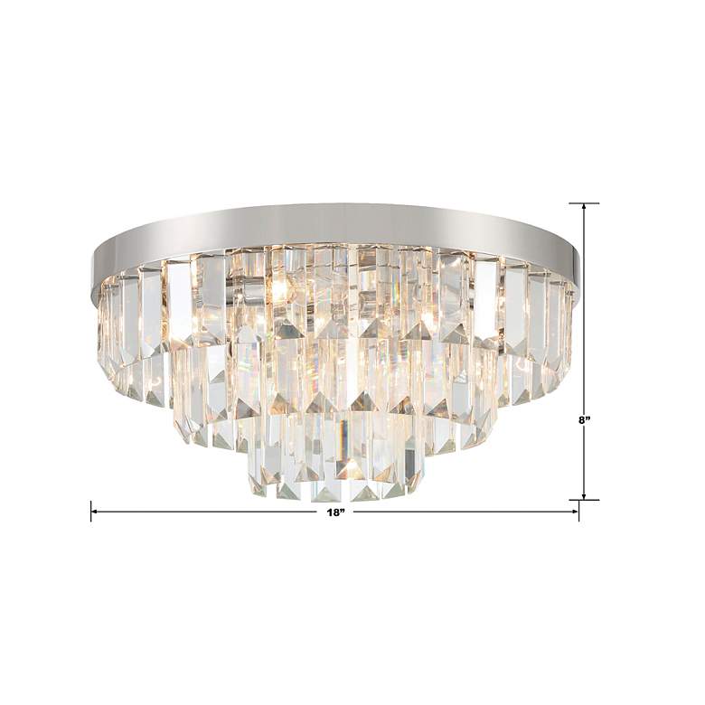 Image 7 Crystorama Hayes 18" Wide Polished Nickel Crystal Ceiling Light more views