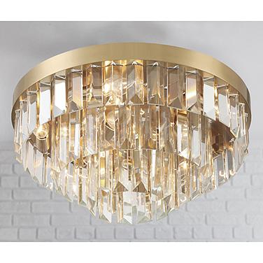 Crystorama Hayes 18" Wide Aged Brass Crystal 8-Light Ceiling Light