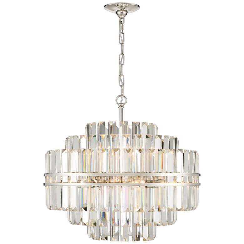 Image 3 Crystorama Hayes 22" Wide 12-Light Nickel and Crystal Chandelier