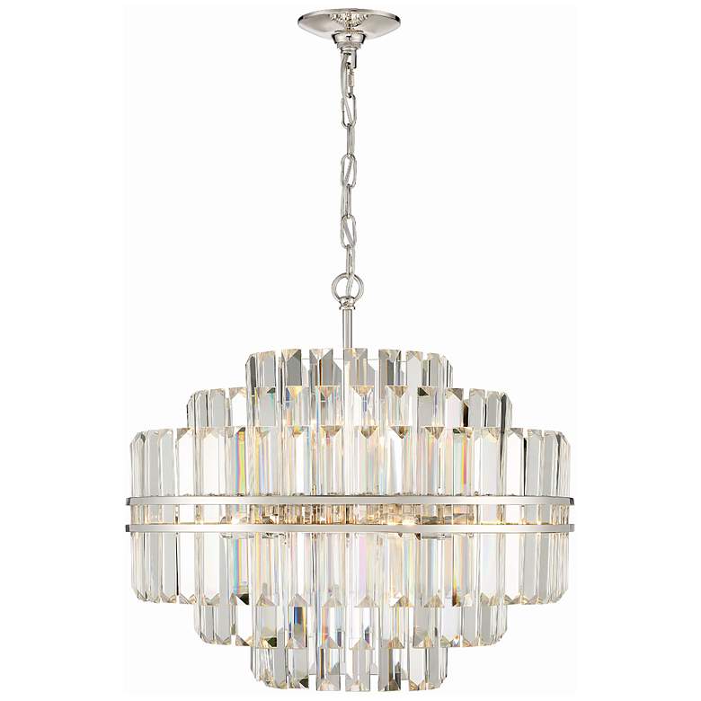 Image 3 Crystorama Hayes 22 inch Wide 12-Light Nickel and Crystal Chandelier