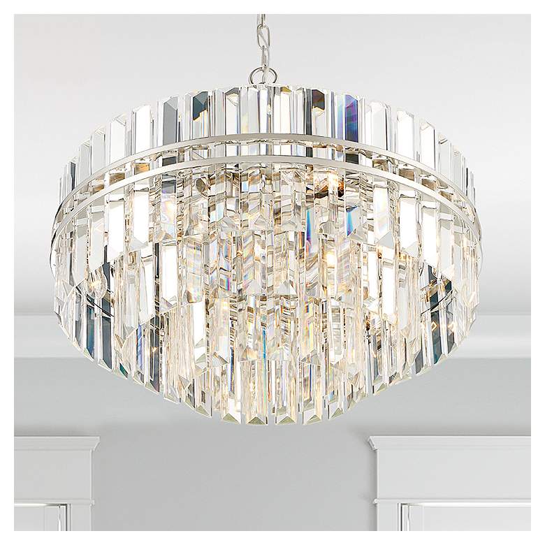 Image 2 Crystorama Hayes 22" Wide 12-Light Nickel and Crystal Chandelier