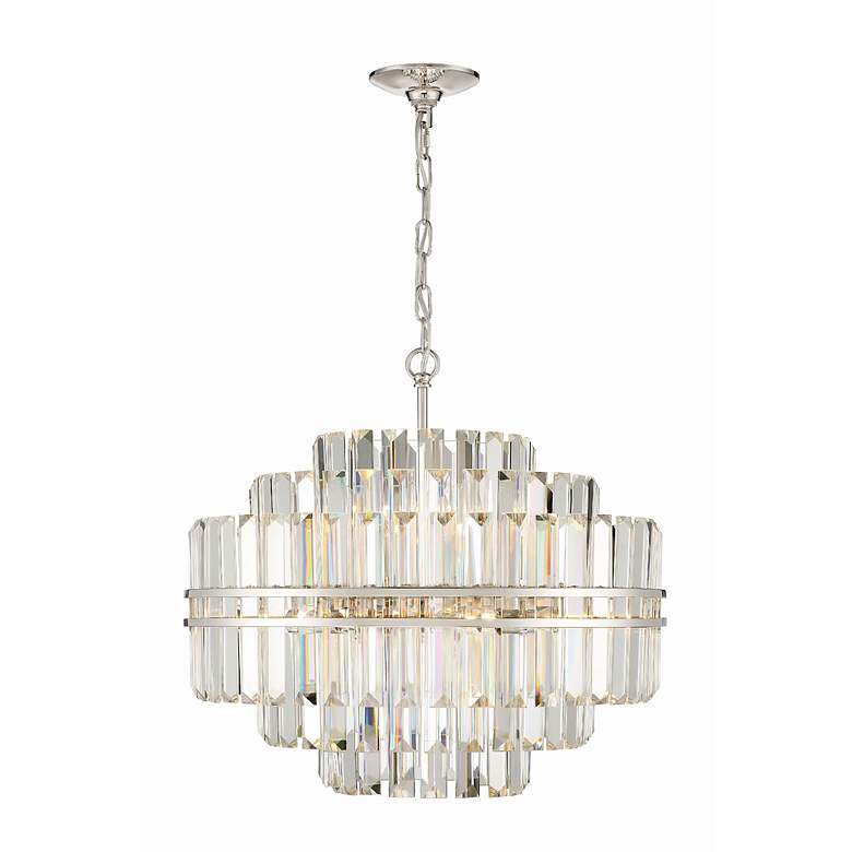 Image 4 Crystorama Hayes 22 inch Wide 12-Light Nickel and Crystal Chandelier more views