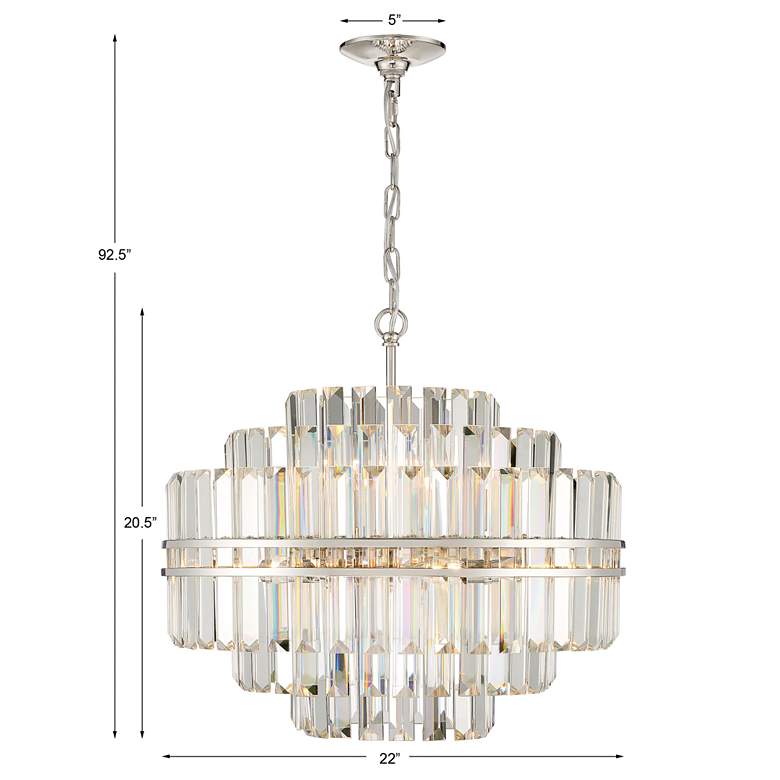 Image 7 Crystorama Hayes 22" Wide 12-Light Nickel and Crystal Chandelier more views