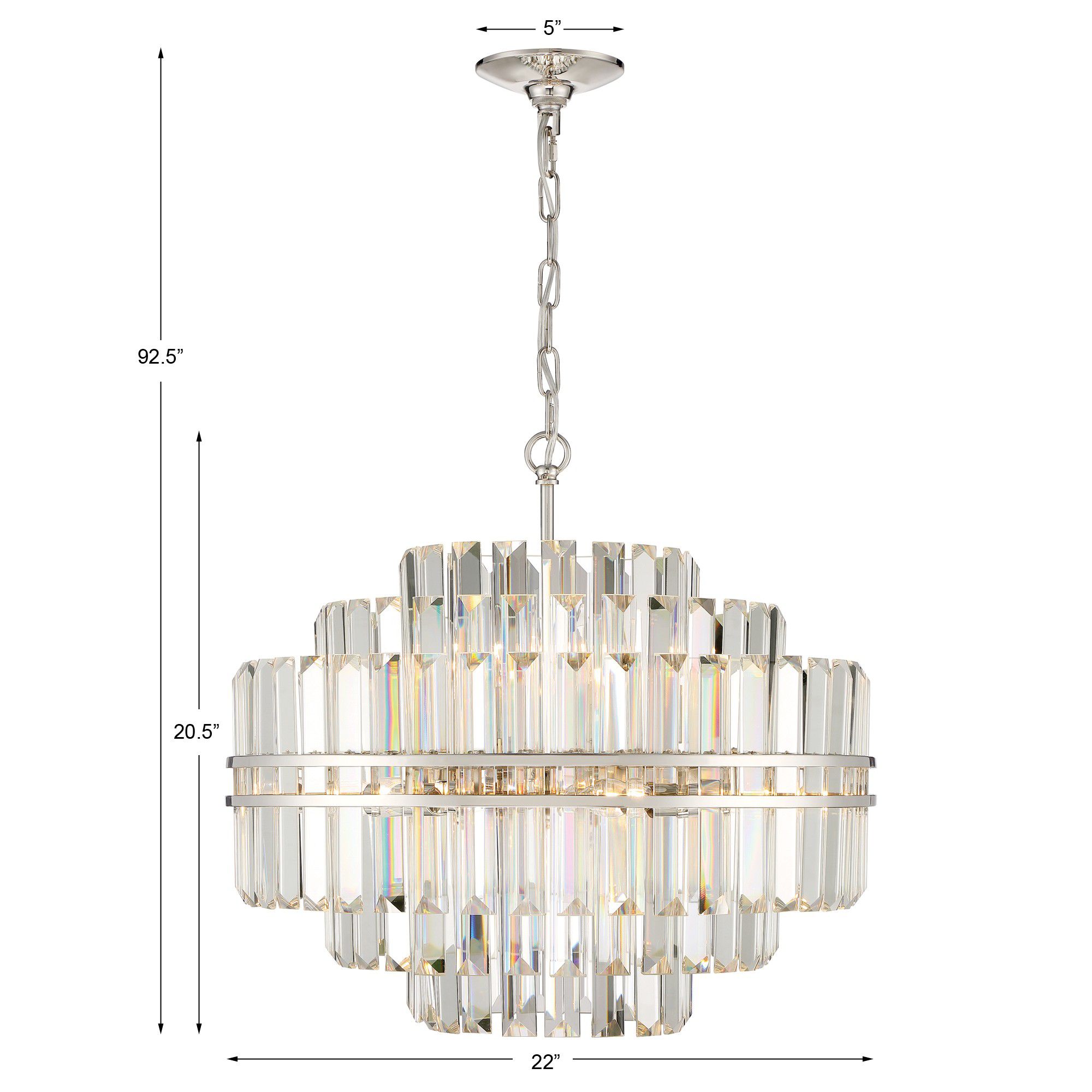 Crystorama Hayes 22" Wide 12-Light Nickel and Crystal Chandelier in scene