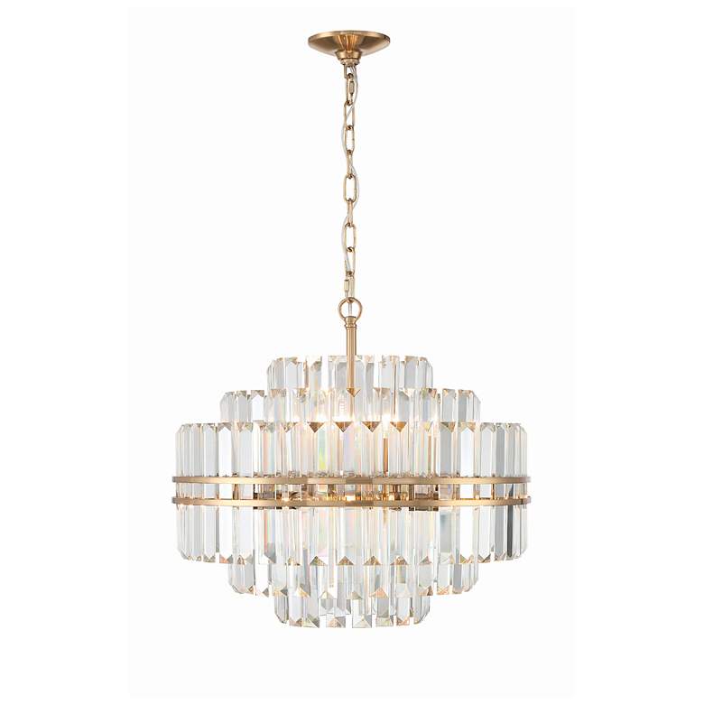 Image 3 Crystorama Hayes 22" Wide Aged Brass Crystal Chandelier