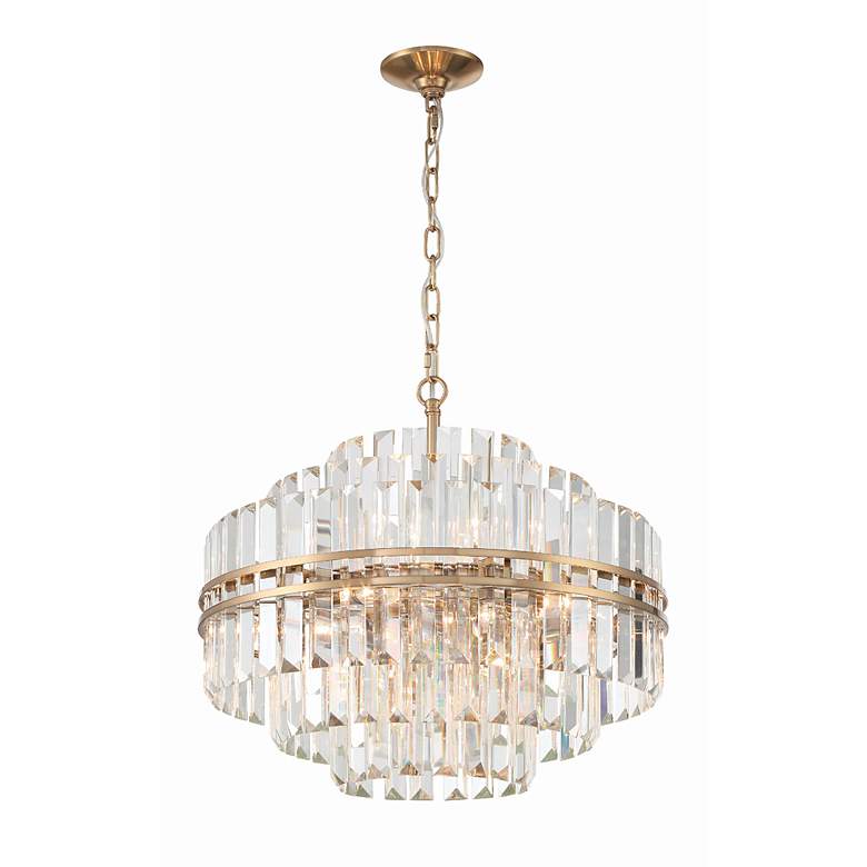 Image 4 Crystorama Hayes 22" Wide Aged Brass Crystal Chandelier more views