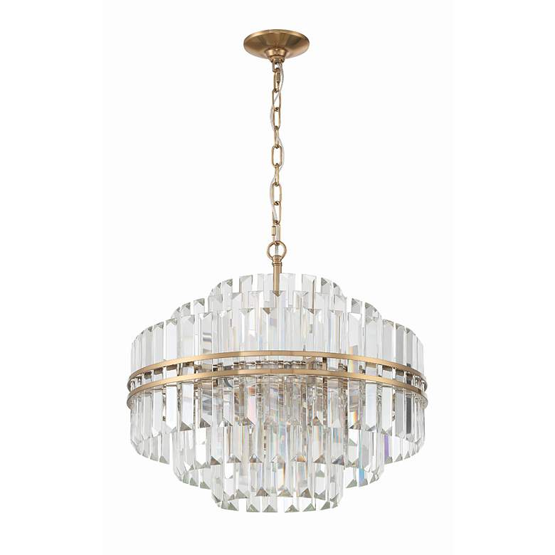 Image 5 Crystorama Hayes 22" Wide Aged Brass Crystal Chandelier more views
