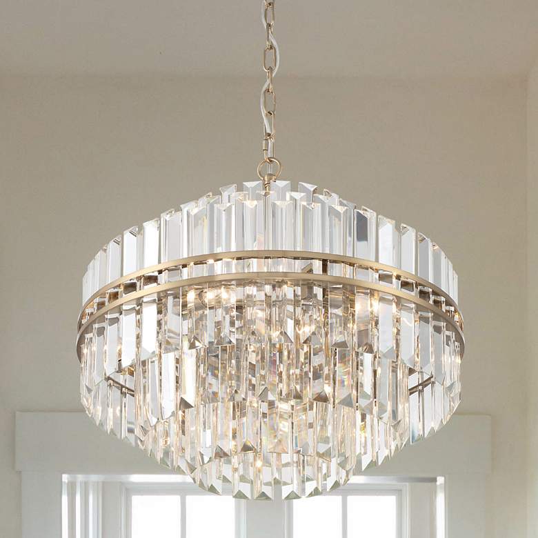 Image 7 Crystorama Hayes 22" Wide Aged Brass Crystal Chandelier more views