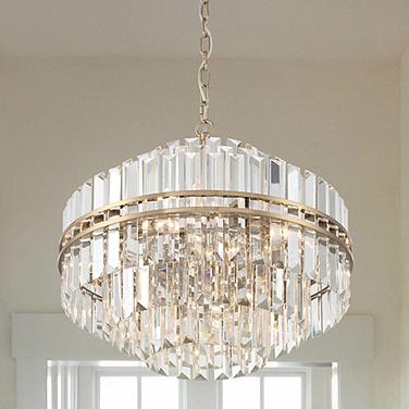 Crystorama Hayes 22" Wide Aged Brass Crystal Chandelier