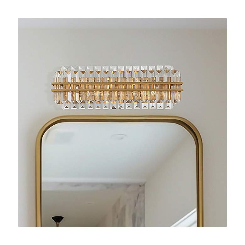 Image 7 Crystorama Hayes 23 1/2" Wide Aged Brass 4-Light Bath Light more views