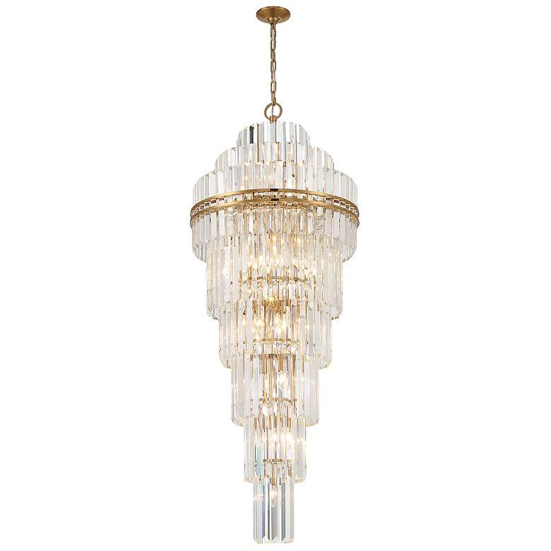 Image 2 Crystorama Hayes 24" Wide Aged Brass Large Crystal Chandelier