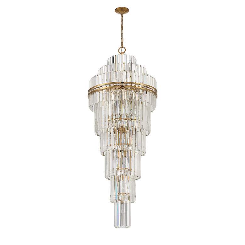 Image 3 Crystorama Hayes 24" Wide Aged Brass Large Crystal Chandelier more views