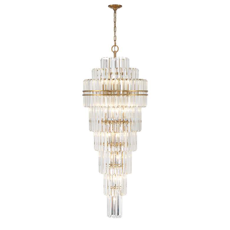 Image 4 Crystorama Hayes 24" Wide Aged Brass Large Crystal Chandelier more views