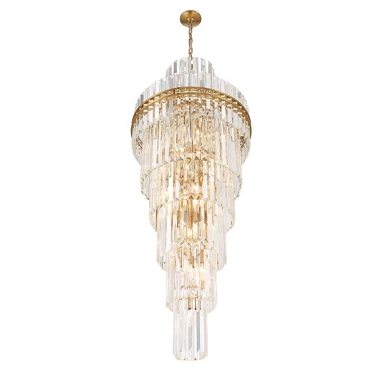 Image 5 Crystorama Hayes 24" Wide Aged Brass Large Crystal Chandelier more views