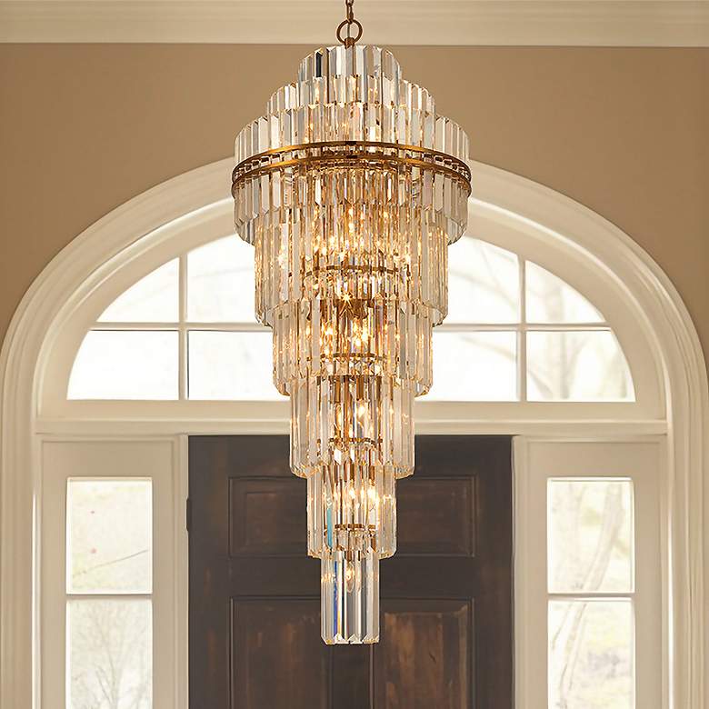 Image 7 Crystorama Hayes 24" Wide Aged Brass Large Crystal Chandelier more views