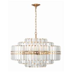 Crystorama Hayes 28" Wide Aged Brass Crystal Chandelier