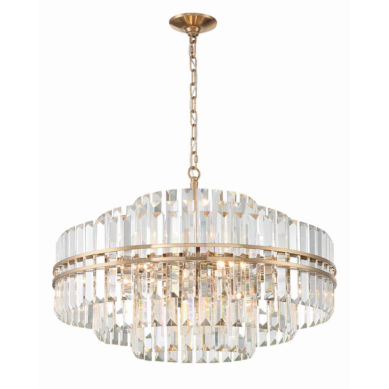 Image 4 Crystorama Hayes 28" Wide Aged Brass Crystal Chandelier more views