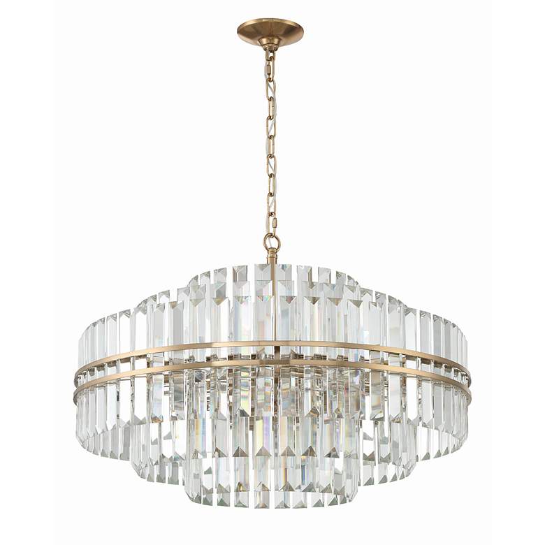 Image 5 Crystorama Hayes 28" Wide Aged Brass Crystal Chandelier more views