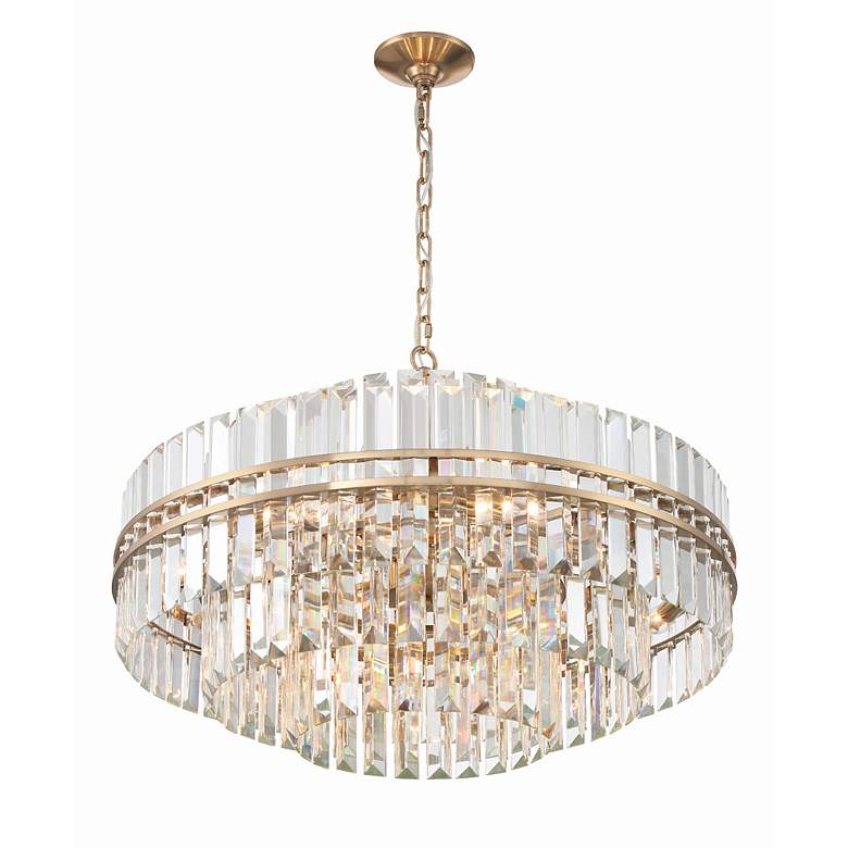 Image 6 Crystorama Hayes 28" Wide Aged Brass Crystal Chandelier more views