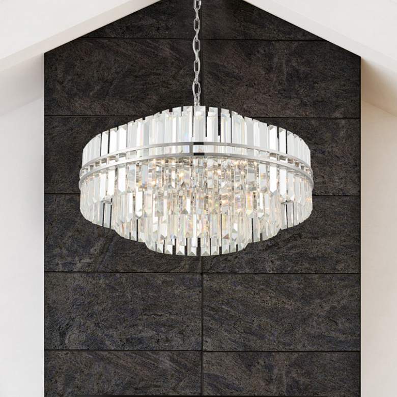 Image 1 Crystorama Hayes 28" Wide Polished Nickel Crystal 16-Light Chandelier