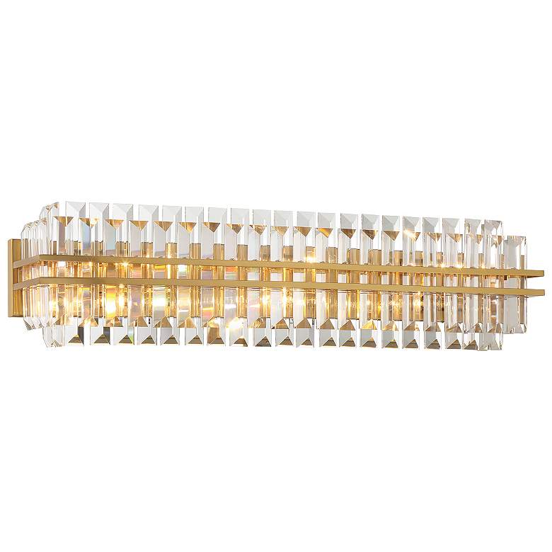 Image 2 Crystorama Hayes 31 1/2" Wide Aged Brass 6-Light Bath Light