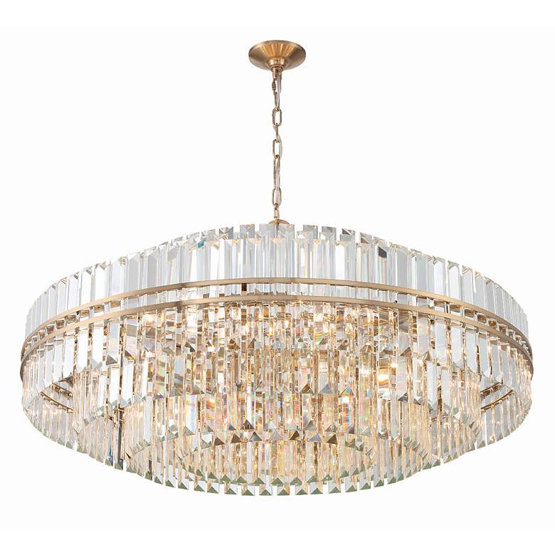 Image 6 Crystorama Hayes 40 1/2" Wide Aged Brass 32-Light Chandelier more views