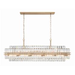 Crystorama Hayes 50"W Aged Brass 16-Light Linear Chandelier