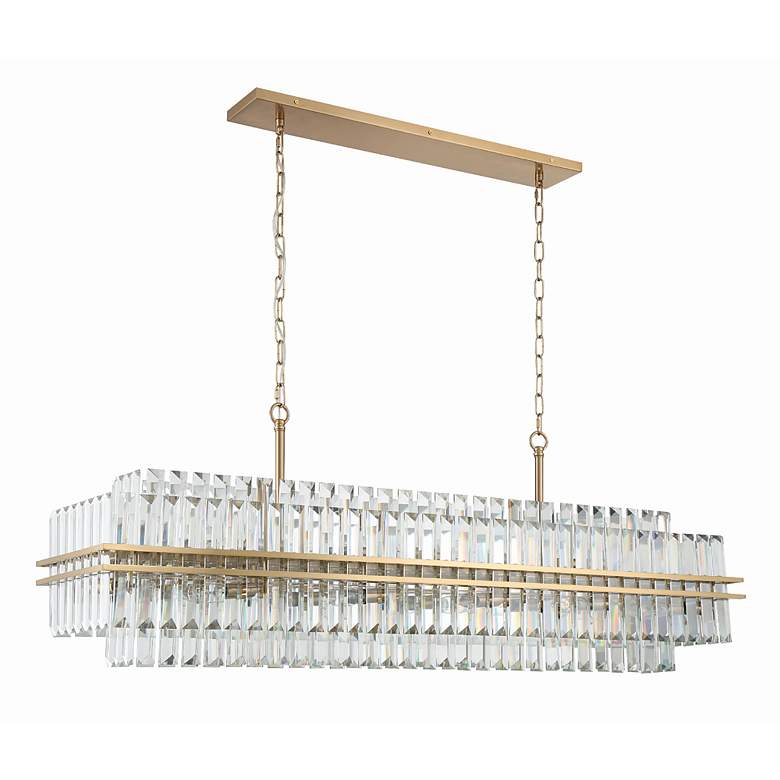 Image 4 Crystorama Hayes 50"W Aged Brass 16-Light Linear Chandelier more views