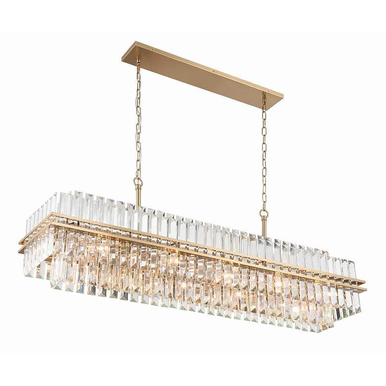 Image 5 Crystorama Hayes 50"W Aged Brass 16-Light Linear Chandelier more views