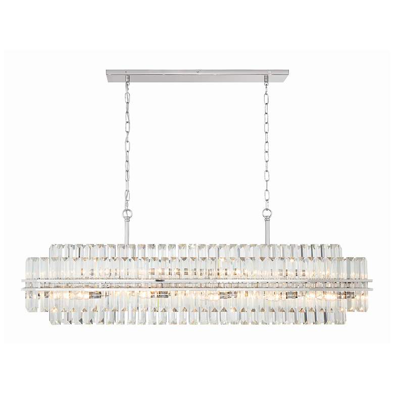 Image 1 Crystorama Hayes 50"W Polished Nickel 16-Light Linear Chandelier