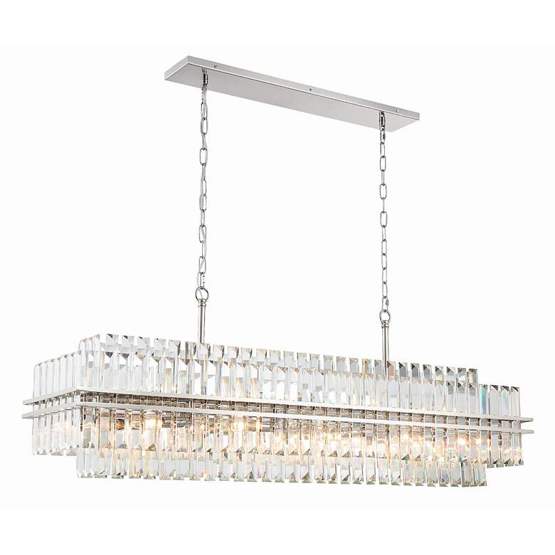 Image 2 Crystorama Hayes 50"W Polished Nickel 16-Light Linear Chandelier more views