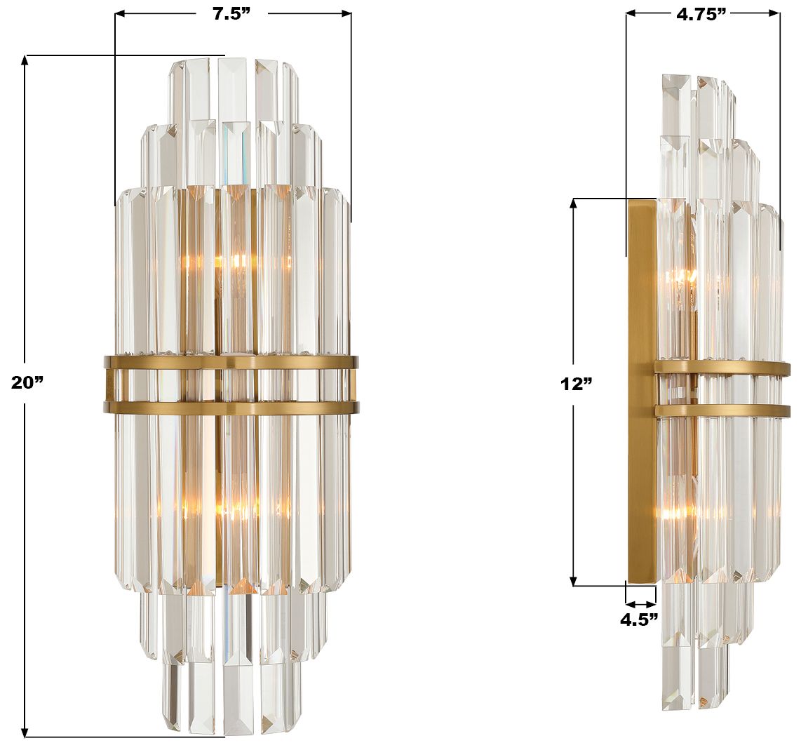 Image 7 Crystorama Hayes 7.5in. Aged Brass Sconce more views