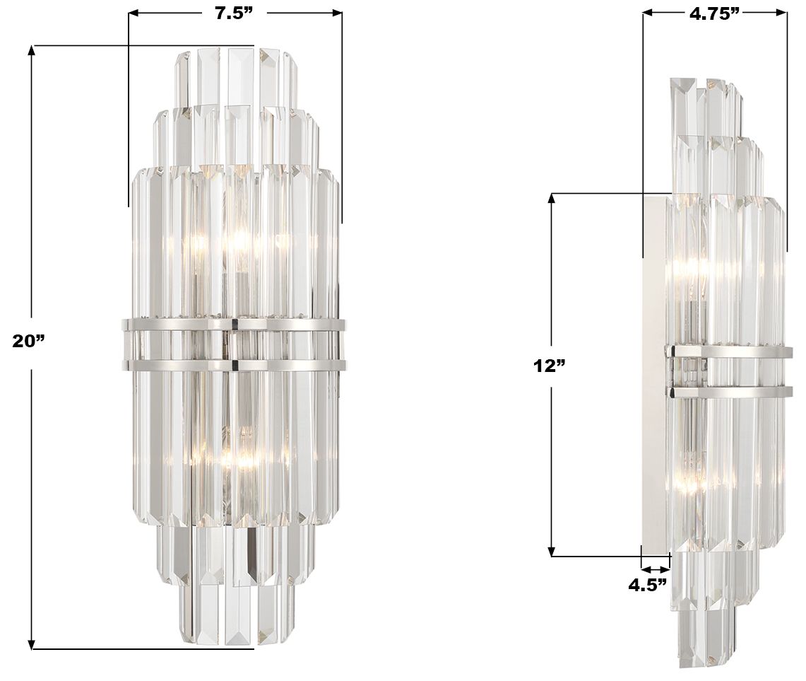 Image 7 Crystorama Hayes 7.5in.  Polished Nickel more views