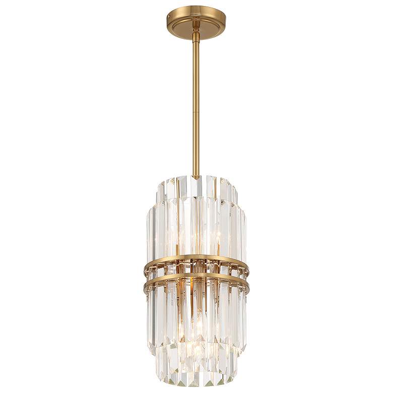 Image 1 Crystorama Hayes 8" Wide Aged Brass 4-Light Mini Pendant Light