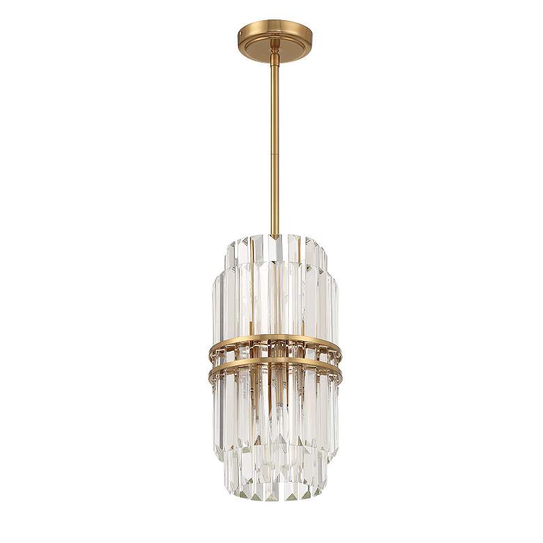 Image 2 Crystorama Hayes 8" Wide Aged Brass 4-Light Mini Pendant Light more views