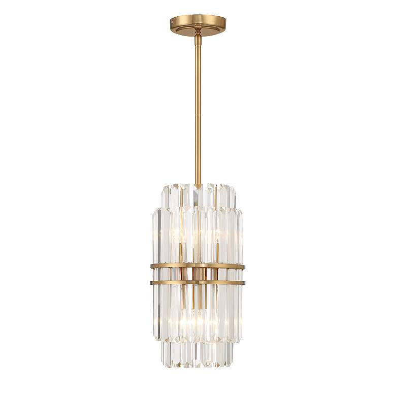 Image 3 Crystorama Hayes 8" Wide Aged Brass 4-Light Mini Pendant Light more views