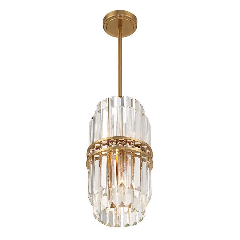 Image 4 Crystorama Hayes 8" Wide Aged Brass 4-Light Mini Pendant Light more views