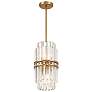 1_Crystorama Hayes 8" Wide Aged Brass and Crystal Pendant Light