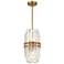Crystorama Hayes 8" Wide Aged Brass and Crystal Pendant Light