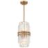 Crystorama Hayes 8" Wide Aged Brass and Crystal Pendant Light