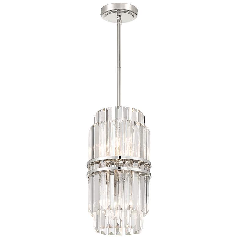 Image 1 Crystorama Hayes 8" Wide Polished Nickel 4-Light Mini Pendant Light