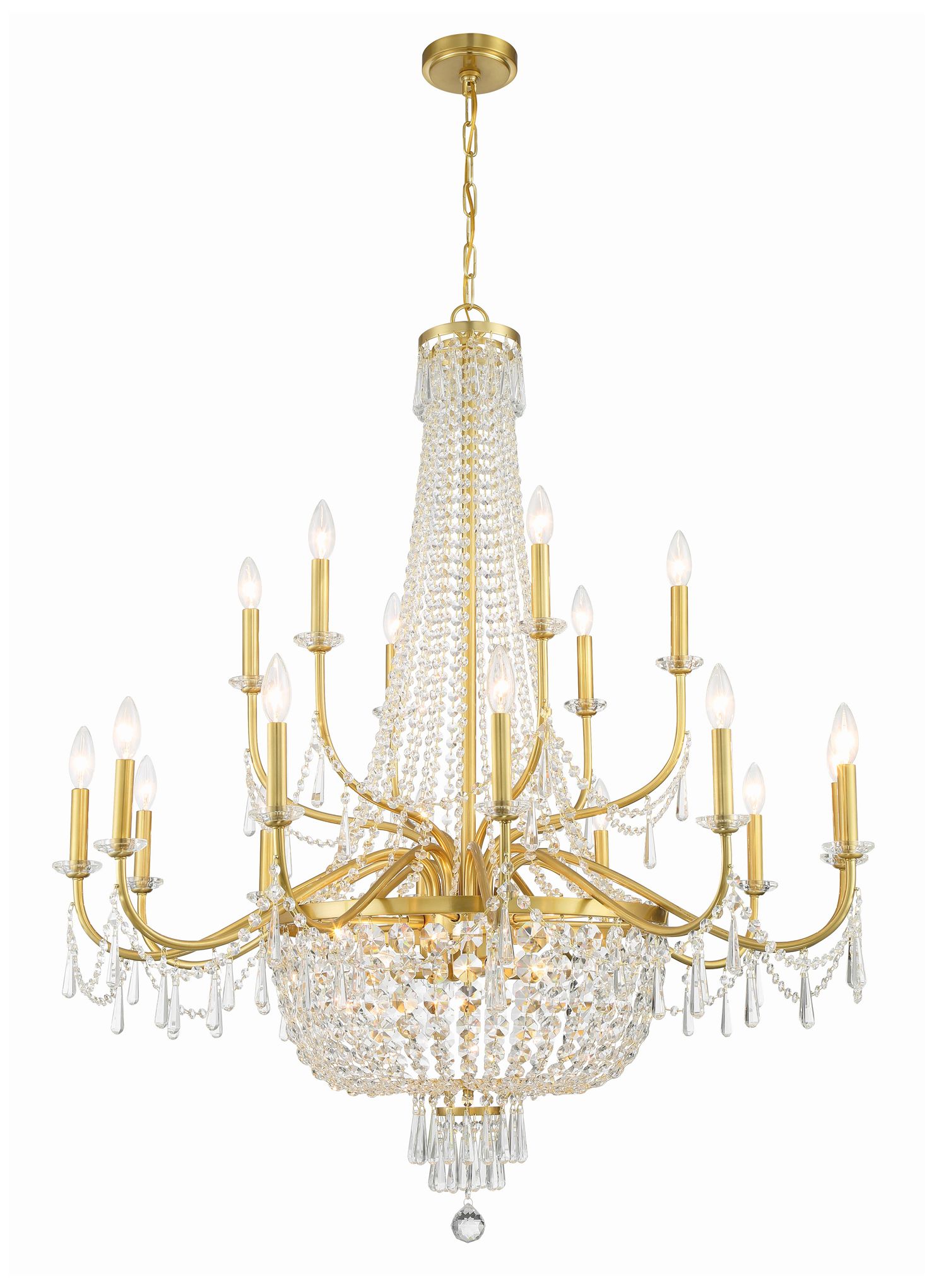 Image 2 Crystorama Haywood 22 Light Aged Brass Chandelier
