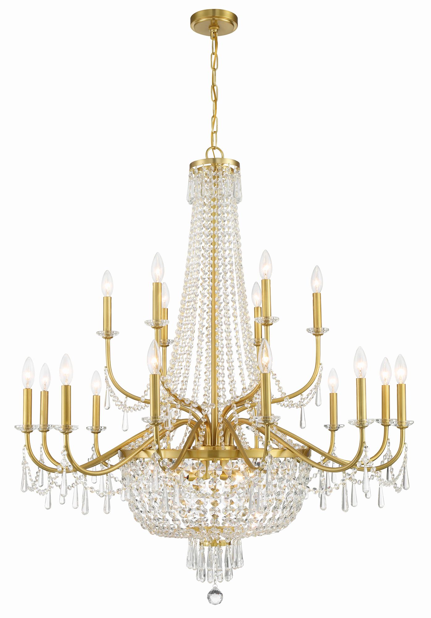 Image 4 Crystorama Haywood 22 Light Aged Brass Chandelier more views