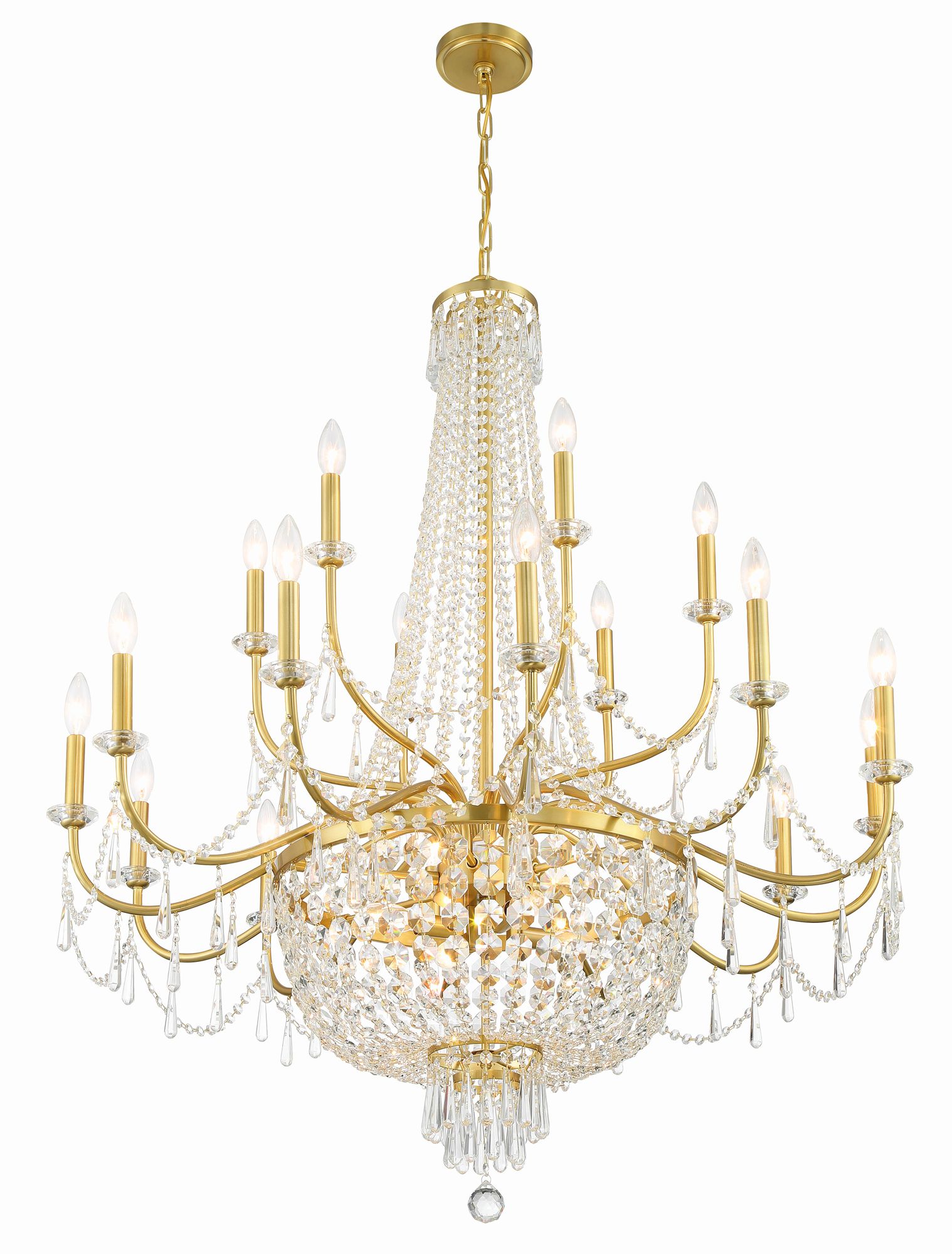 Image 5 Crystorama Haywood 22 Light Aged Brass Chandelier more views