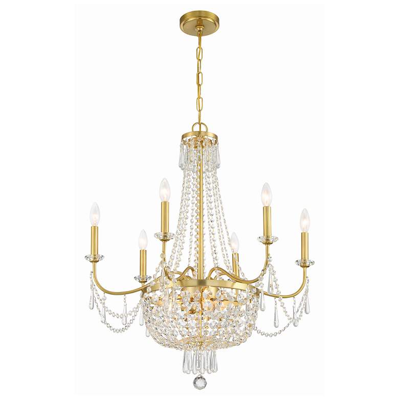 Image 3 Crystorama Haywood 28" Wide Aged Brass 9-Light Chandelier