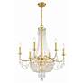 3_Crystorama Haywood 28" Wide Aged Brass 9-Light Chandelier